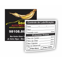 1.000 - Adesivos Vinil transparente Troca de Óleo 4x1