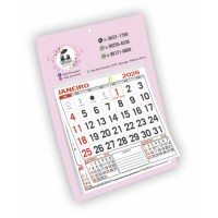 100 - Calendários Folhinha de parede - 20x27cm - com furo